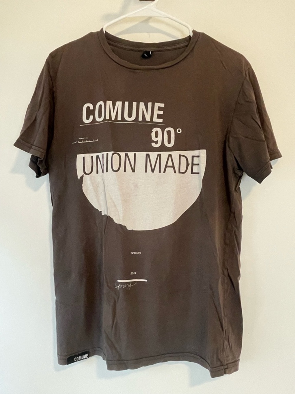 COMUNE Brown 'Union Made' Graphic Short Sleeve Tee